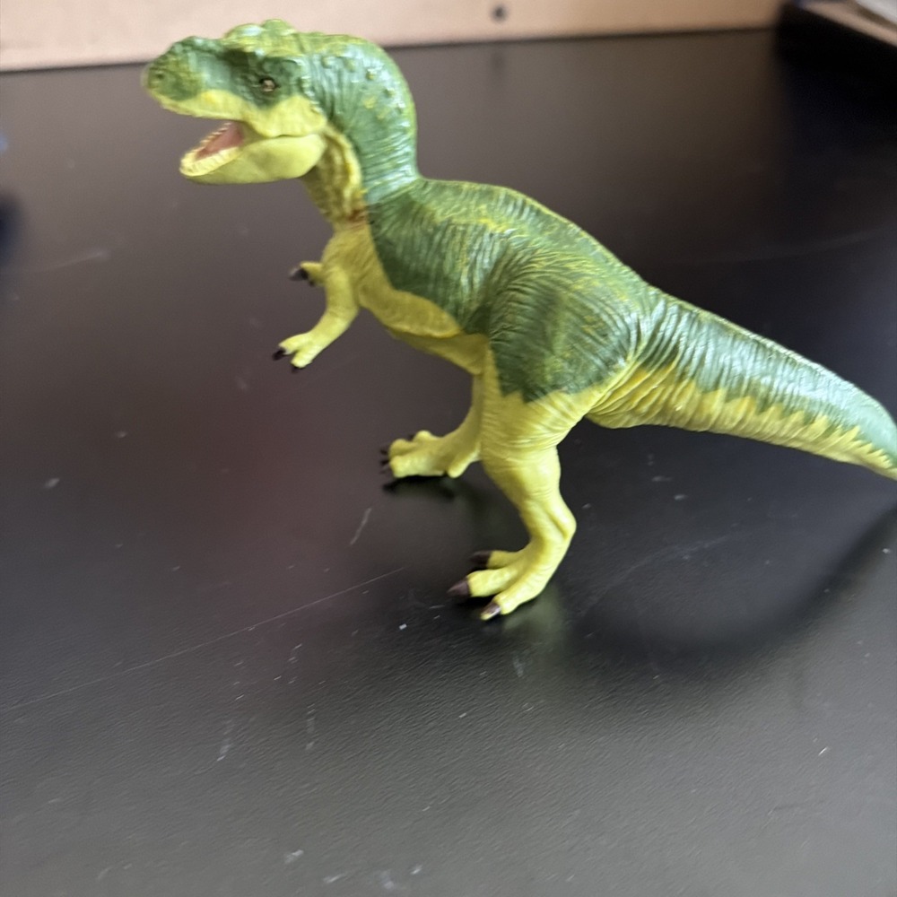 Vintage 1996 Safari Ltd Tyrannosaurus T-Rex Green Dinosaur Toy Figure 4.5" x 7"